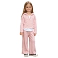 thumbnail image 3 of Girls Comfortable And Warm Simple Long Sleeved Hoodie Solid Color Pants Casual Two Piece Set 7-8 Years Pink, 3 of 9