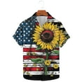thumbnail image 5 of Men's American Flag Hawaiian Shirt Trendy Independence Day Patriotic Tees Loose Casual Short Sleeved Collar Button Top Multicolor M, 5 of 5