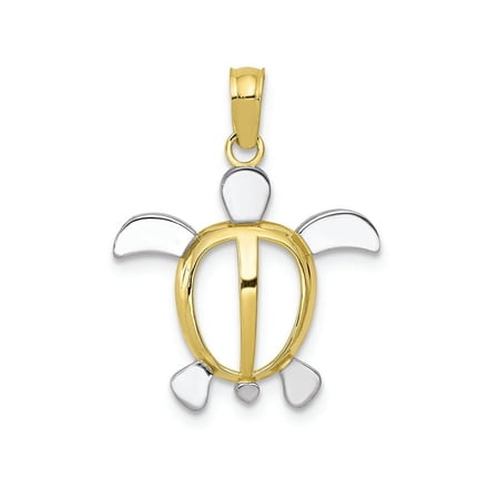 FJC Finejewelers 10k Two-tone Gold Sea Turtle Charm