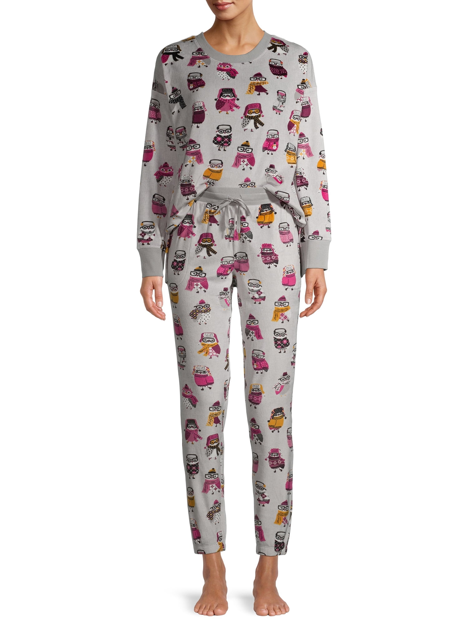 Secret Treasures Long Sleeve Crew Neck & Jogger Pajamas Set (Women's or Women's Plus) 2 Piece Set
