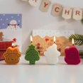 thumbnail image 3 of 1 caja de velas navideñas, Papá Noel, muñeco de nieve, piñas pintadas multiusos, velas decorativas, regalos de manualidades navideñas, muñeco de nieve, 3 of 5