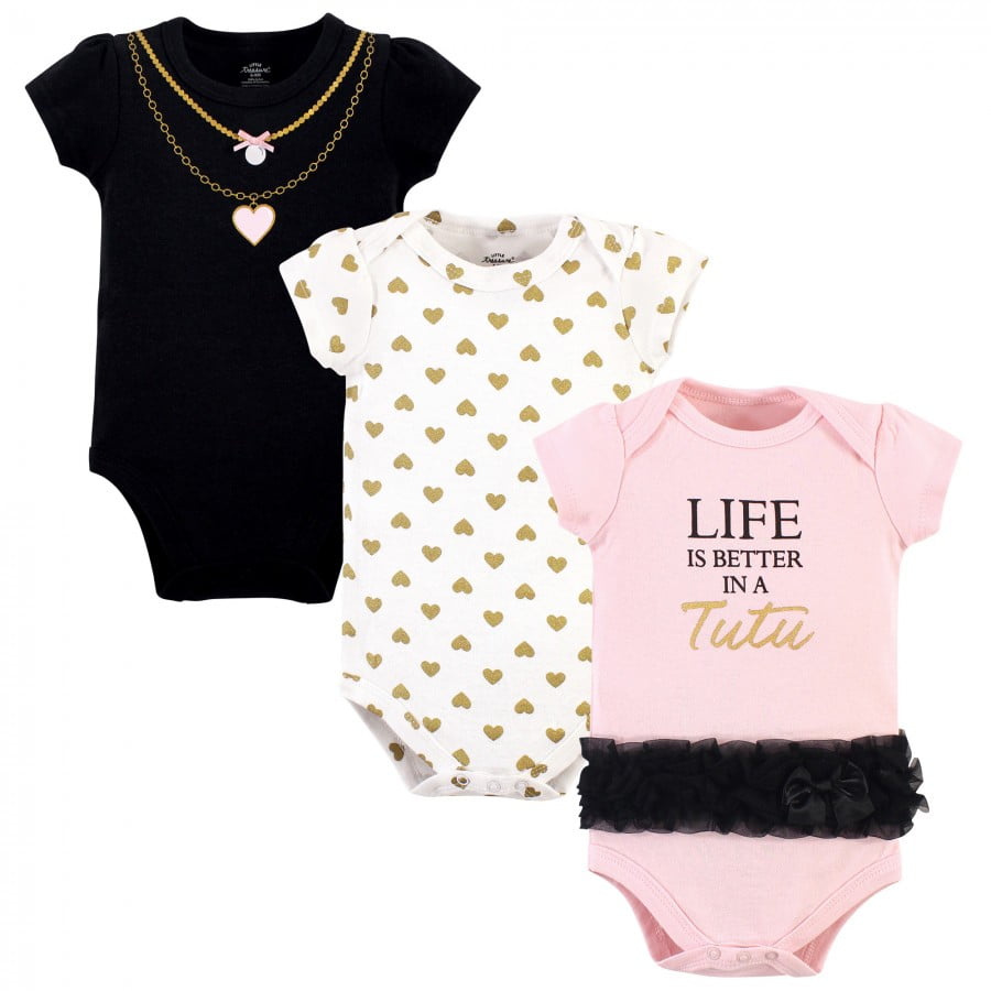 Little Treasure Baby Girl Cotton Bodysuits 3pk, Life In Tutu, 6-9 ...