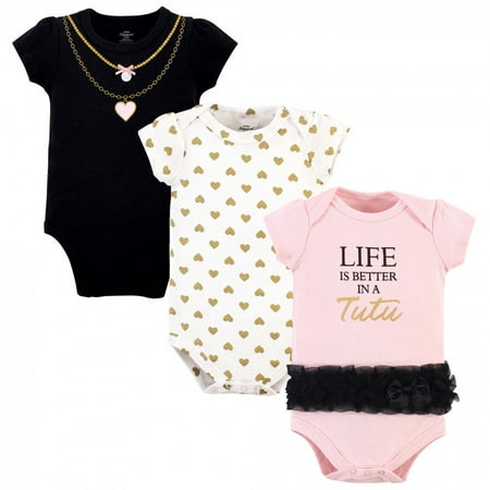 UPC: 0660168727784 | Little Treasure Baby Girl Cotton Bodysuits 3pk  Life In Tutu  0-3 Months