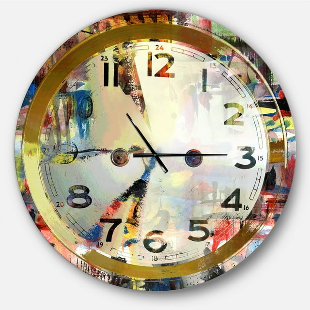 Designart 'People and Time Acrylic Watercolor ' Modern wall clock