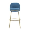 thumbnail image 6 of Olurrisa Indoor Metal Upholstered Barstool, Gold Finished Frame and Blue Upholstery, Set of 2, 6 of 8
