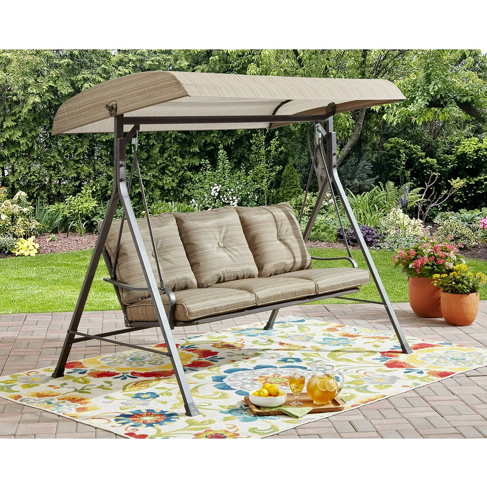 Mainstays Charleston Park 3Person Porch Swing, Brown