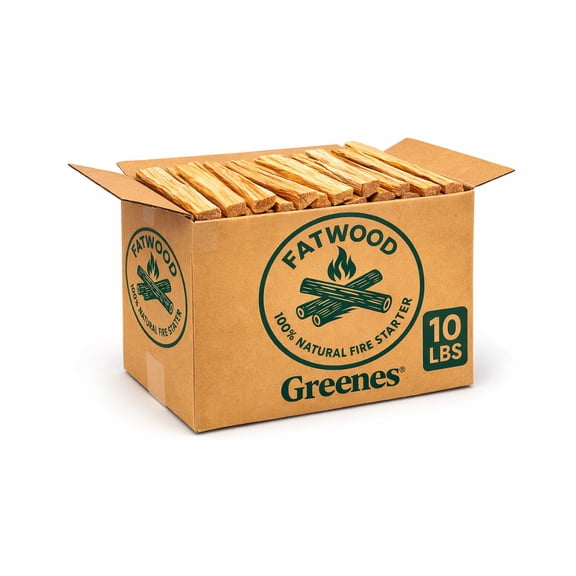 Greenes Fence Fatwood Fire Starter – 10 lb Box – 100% Natural Pine Resin Kindling – Chemical-Free All-Weather Fire Starting Sticks for Fireplaces, Campfires, Wood Stoves & Grills