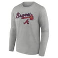 thumbnail image 2 of Men's Gray Atlanta Braves Team Lockup Long Sleeve T-Shirt, 2 of 3