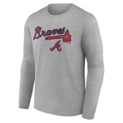 Men's Gray Atlanta Braves Team Lockup Long Sleeve T-Shirt