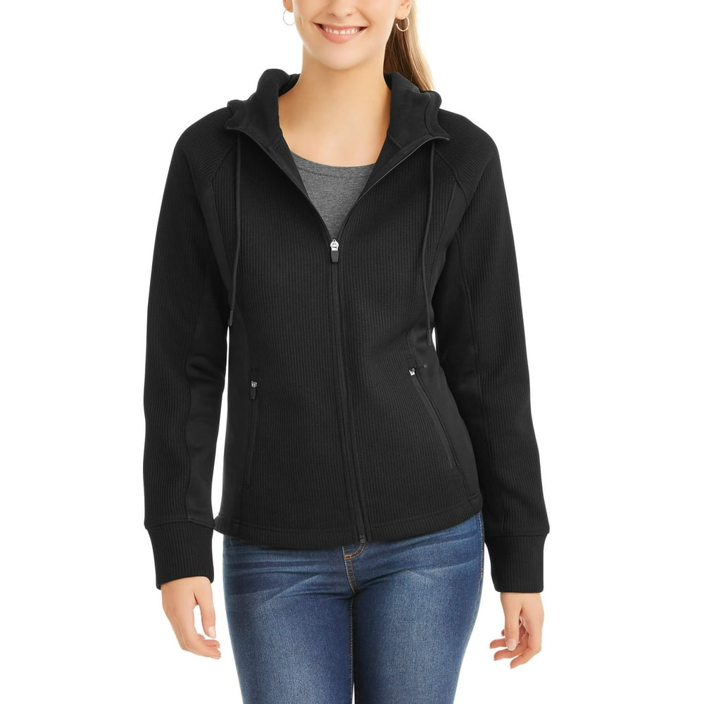 Swiss Tech Swiss Tech Women's Waffle Knit Tech Fleece Hooded Jacket