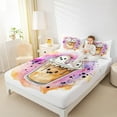 thumbnail image 4 of Feelyou Cute Ghost Full Size Sheets for Kids, Boba Milk Tea Bed Sheets, Cartoon Watercolor Sheet Sets, Breathable Home Decor,4 Pieces, 4 of 7