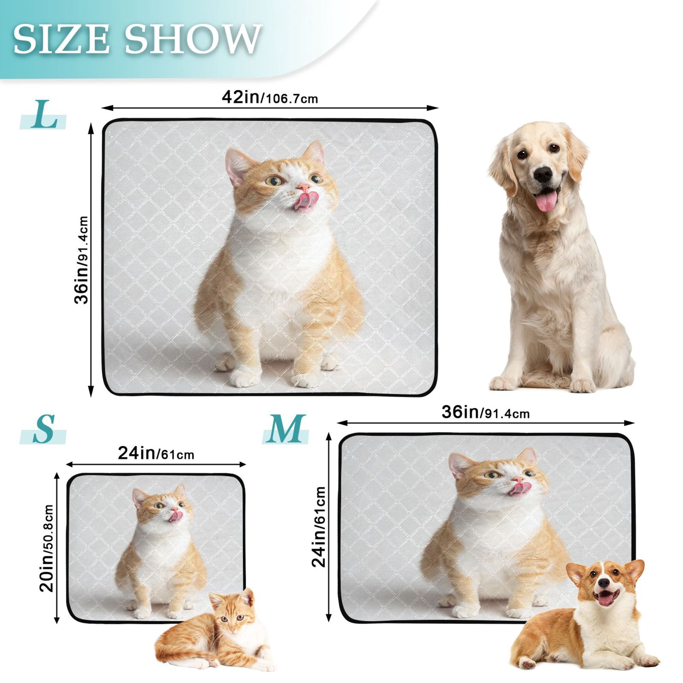 Washable Pet Pee Pads with Super Absorbent Reusable Training Pads for Dogs & Cats Cat Sticking Out Their Tongues