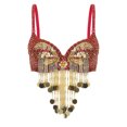 thumbnail image 1 of vastwit Hauts de Danse du Ventre pour Femmes, Bikini à Franges, Costume de Danse Latine Tango, Rouge Taille Unique, 1 of 6