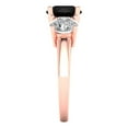 thumbnail image 3 of Three-Stone Engagement Ring for Women - 3ct Natural Onyx in 18K Rose Gold Promise Ring, 3 of 6
