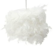 MTFun Feather Light Shade Adjustable Round Feather Chandelier Ceiling Pendant Light Fluffy Lamp Lightshade for Table Lamp Floor Lamp Bedroom Living Room Wedding Party Decoration 30cm (White)