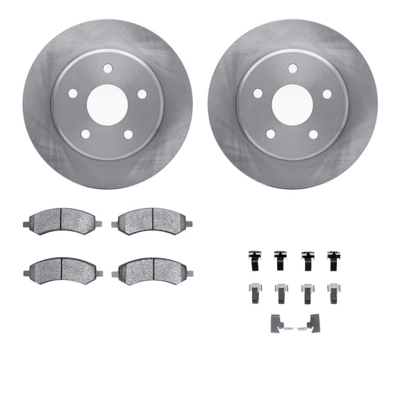 Dynamic Friction Company Front Brake Rotors with Ultimate Duty Performance Brake Pads includes Hardware 6412-42037