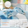 thumbnail image 2 of Cute Snowman Bedding Duvet Cover Set Twin Size 4 Pieces Blue Christmas Snowing Snowflake Ball Bedding Set with Zipper Closure, 1 Comforter Cover 68x86 Inches 1 Flat Sheet & 2 Pillow Cases, 2 of 7