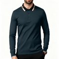 thumbnail image 3 of YOIAVAIOY Mens Contrast Collar Sweatshirt Long Sleeve Button Neck Pullovers Lightweight Slim Fit Pullover Sweatshirts Casual Business Polos Army Green XXL, 3 of 8