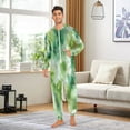thumbnail image 5 of 1 Piece Adult Onesie Pajamas Cozy & Loose-Fit Sleepsuit Loungewear with Pockets Green Tie-dye Flowers Large, 5 of 7