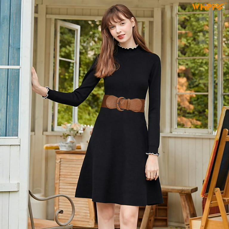 blue dress for baby girl BLACK DRESS WITH BOW ON THE BELT main image 0
