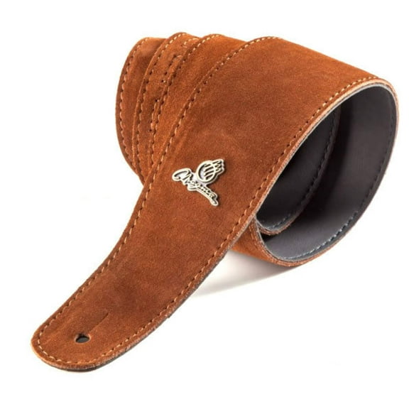 Magma Leathers 2.52" Delux Argentinean Chamois Leather Guitar Strap Brown (07MD02L.)
