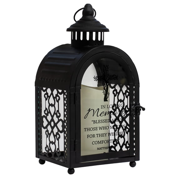 Serenity Prayer Black 9.75 x 5.5 Wood And Glass Decorative Candle Lantern