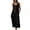 Black, variant on Womens Square Neck Sleeveless Button Down Top and Cropped Wide Leg Pants Two Piece Set Linen Blend Fabric with Side Pockets Casual Summer Coordinated Outfit