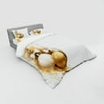 thumbnail image 2 of Ambesonne Christmas Bedding Set 4 Pcs, New Years Ribbon, Queen, White and Beige, 2 of 2