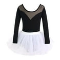 thumbnail image 6 of Gelikeya Gymnastics Leotards for Girls 2 Piece Set Long Sleeve Ballerina Outfit Dance Tutu Dress (A01 Black, 14-15 Years), 6 of 6