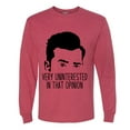 thumbnail image 2 of Wild Bobby, Uninterested in Opinion Schitt's David Quote, Pop Culture, Men Long Sleeve Shirt, Vintage Heather Red, XX-Large, 2 of 4