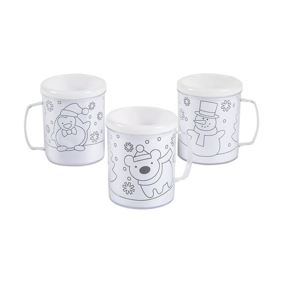 Color Your Own Winter Mug - Craft Kits - 12 Pieces