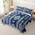 thumbnail image 3 of Erosebridal Deep Navy Aztec Twin Quilt Set,Tribal Stars Geometric Twin Coverlet Set For Boys,2-Piece, 3 of 7