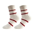 thumbnail image 1 of Chaussettes de Robe en Velours Rouge Hiver Chaussettes Natales Rouges Australie Velours Chaleur Épaissies Rembourrées Chaussettes de Sommeil Chaussettes de Sol à la Maison Bas Femme Dessus en Velours Rouge, 1 of 6