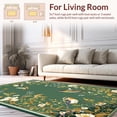 thumbnail image 2 of ODIKA 6'x9' Machine Washable Non-Slip Area Rug, Cottage Grove with Songbirds Butterflies and Wildflower Sprigs High Traffic Rug, Green, 278847, 2 of 7