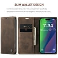 thumbnail image 5 of Feishell Slim Wallet Phone Case for Apple iPhone 15 6.1 inch,Premium PU Leather Magnetic Closure Folio ID Credit Card Slots Shockproof Protective Flip Kickstand Phone Cover,Coffee, 5 of 11