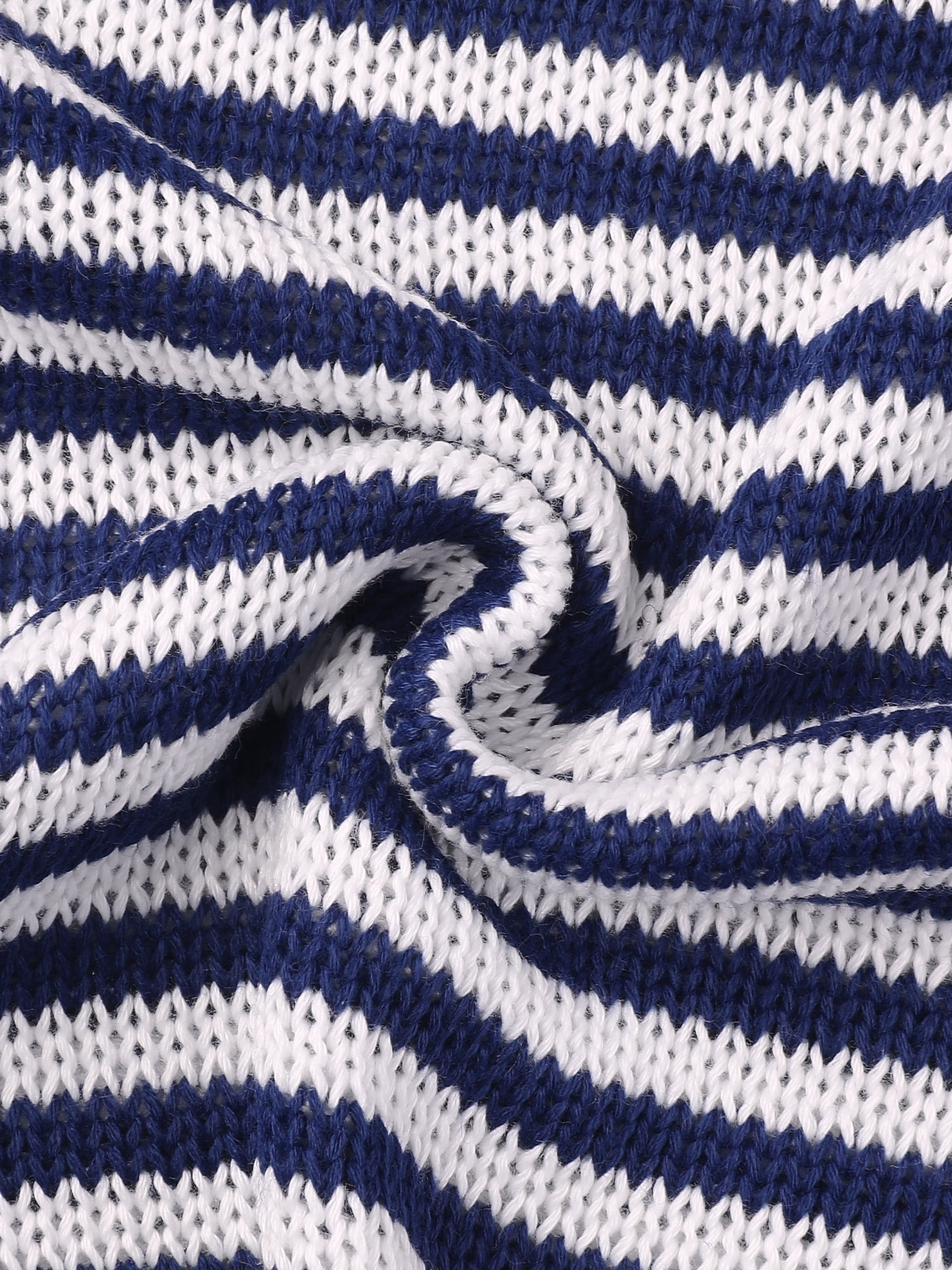 DARING DIVA Women's Striped Knitted Trendy Pullover Top 2XL Dark Blue