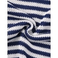 thumbnail image 5 of DARING DIVA Women's Striped Knitted Trendy Pullover Top S Dark Blue, 5 of 6