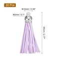 thumbnail image 2 of Uxcell 20Pack 2.2" Leather Tassels Keychain Charm with Silver Cap for DIY, Light Purple, 2 of 6