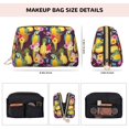 Cute Parrot Pitaya Flower Butterfly Makeup Bag, Large Capacity Travel