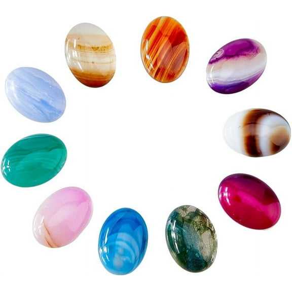 1Box Gemstones Cabochons Flatback Healing Quartz Chakra Crystal Stones Cabochons DIY