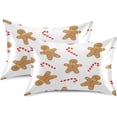 thumbnail image 2 of GZHJMY Satin Pillowcase for Hair and Skin, Christmas Gingerbread Man Cooling Pillow Case with Envelope Closure Soft Breathable Silk Satin Pillow Cover for Sleeping King Size 40x20 in Home Decor, 2 of 7