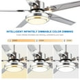 thumbnail image 2 of 42" Stainless Steel Ceiling Fan with LED Light - Industrial 5 Blade Fan Chandelier, 5000 CFM Quiet Motor, 3 Color Temperatures & Remote Control, Adjustable Downrod,for Kitchen/Living Room, 2 of 9