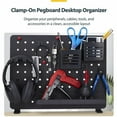 thumbnail image 2 of StarTech.com Clamp-On Pegboard with Accessories, 16.5x12.5in, Steel Peg Board, Desktop Storage Organizer, Black, 2 of 7