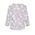 thumbnail image 6 of Abcomgle Girls Shirts Long Sleeve 10-12 Trendy Floral Print Crewneck Shirts for Girls Fall Basic Girls Tops Trendy Girls Sweatshirts 11-12 Years,Light Purple, 6 of 6