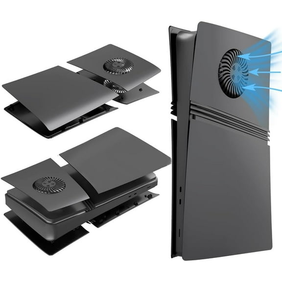 Faceplate for PS5 Pro Console Faceplate Cover Replacement Protector Shell Dustproof ABS Case for PS5 Pro Accessories (Black Digital Edition)