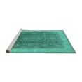 thumbnail image 2 of Ahgly Company Machine Washable Indoor Rectangle Oriental Turquoise Blue Traditional Area Rugs, 8' x 10', 2 of 4