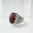 thumbnail image 3 of Mahogany Jasper Mans Ring, Natural Mahogany Jasper Ring, Silver Jewelry, 925 Silver Ring, Birthday Gift, Heavy Mens Ring, Arabic Design, Ottoman Style Ring, Christmas, Turkey Mens Signet Ring, 3 of 6