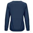 thumbnail image 5 of Ediodpoh Women's Casual Solid Color Print Round Neck Raglan Long Sleeve Twill Pullover Sweatshirts for Women Hoodless Top Navy S, 5 of 5