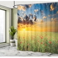 thumbnail image 5 of Ambesonne Nature Shower Curtain, Sunset at Meadow Poppy, 69"Wx84"L, Red Green Blue, 5 of 5