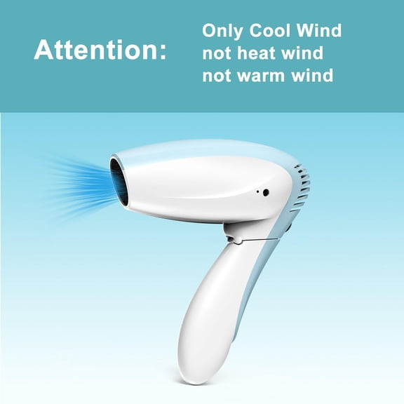 Cordless Hair Dryer Only Cold Wind Battery Operated Portable Rechargeable for Indoor Outdoor Camping Tourism Blue